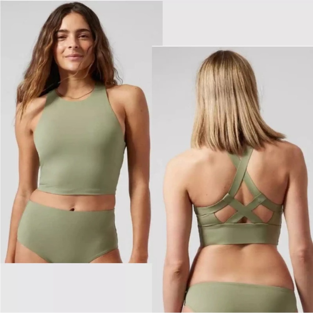 Athleta Palm Conscious Crop Bikini Top Size Small